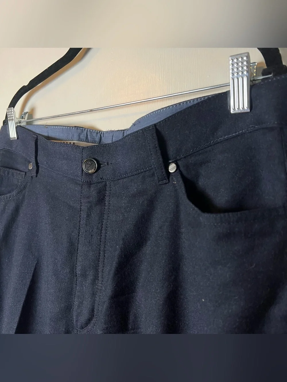 Ermenegildo Zegna Navy Blue Wool 5 Pocket Jean Cut Chinos Mens Sz 38